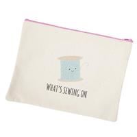 What's Sewing On Large Canvas Zipper Bag